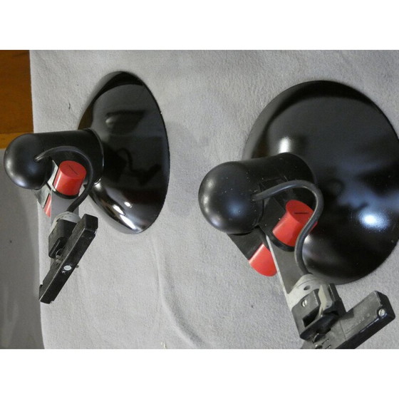 Image 1 of Paar vintage spots met oprijplaat van Roger Tallon voor Erco