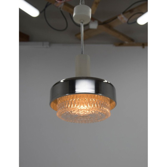 Image 1 of Vintage hanglamp van Napako, staal en glas, 1970