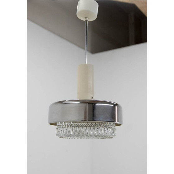 Image 1 of Vintage hanglamp van Napako, staal en glas, 1970