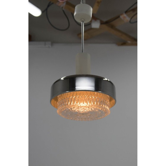 Image 1 of Vintage hanglamp van Napako, staal en glas, 1970