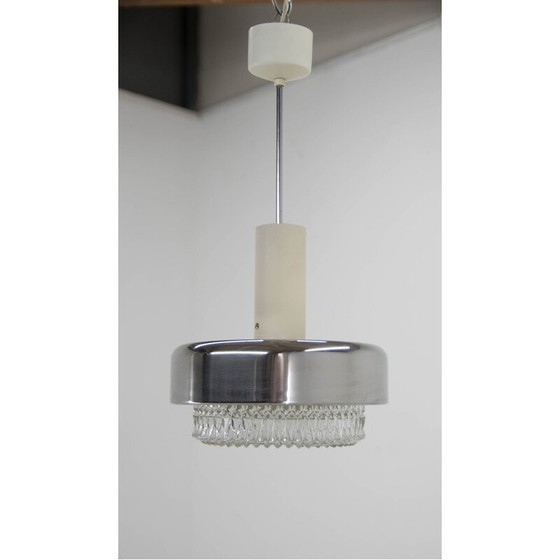 Image 1 of Vintage hanglamp van Napako, staal en glas, 1970