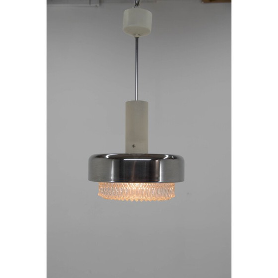 Image 1 of Vintage hanglamp van Napako, staal en glas, 1970