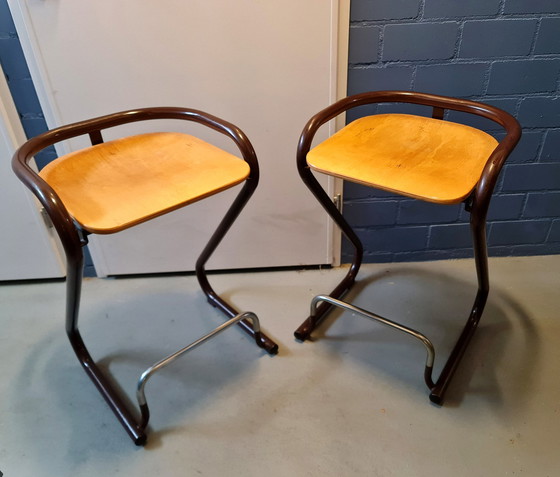 Image 1 of Barstoelen Architecten Krukken Lindau & Lindekrantz Voor Lammhults, Zweden Jaren 60