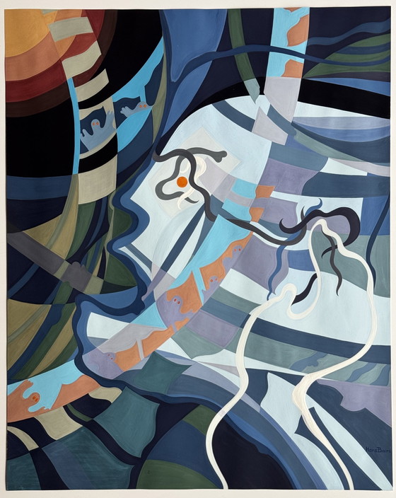 Image 1 of Hans Beers ( 1946 ) Schitterende kwaliteit abstract schilderij