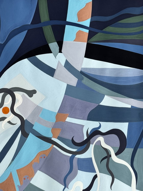 Image 1 of Hans Beers ( 1946 ) Schitterende kwaliteit abstract schilderij