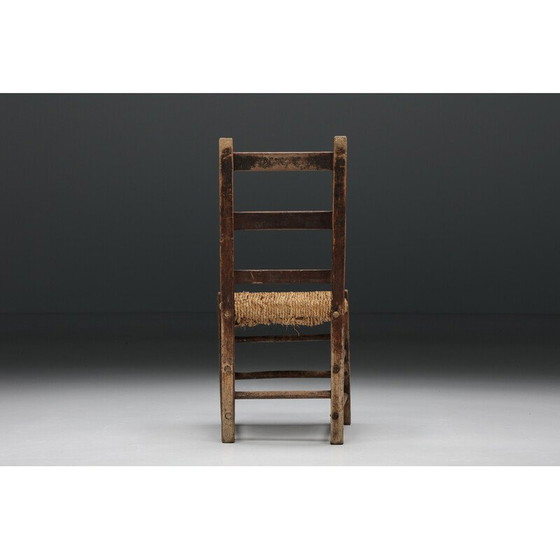 Image 1 of Vintage houten en rotan stoel, jaren 1940