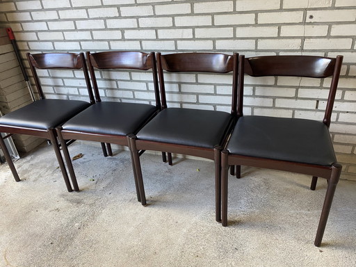 4x Vintage rosewood stoelen