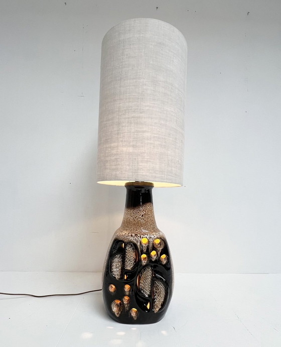 Image 1 of Keramische vloerlamp met verlichting in voet, 1970's