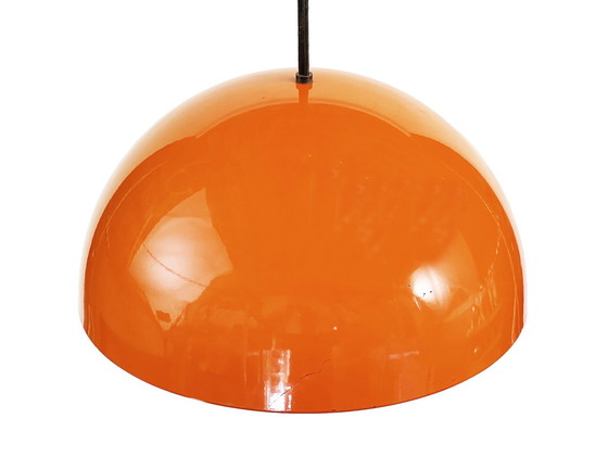 Image 1 of Hanglamp "Milieu" , Oranje versie Door Jo Hammerborg Voor Mist & Mørup. Denemarken 1970S