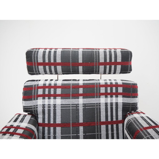 Image 1 of Vintage geruite fauteuil, Tsjecho-Slowakije 1960
