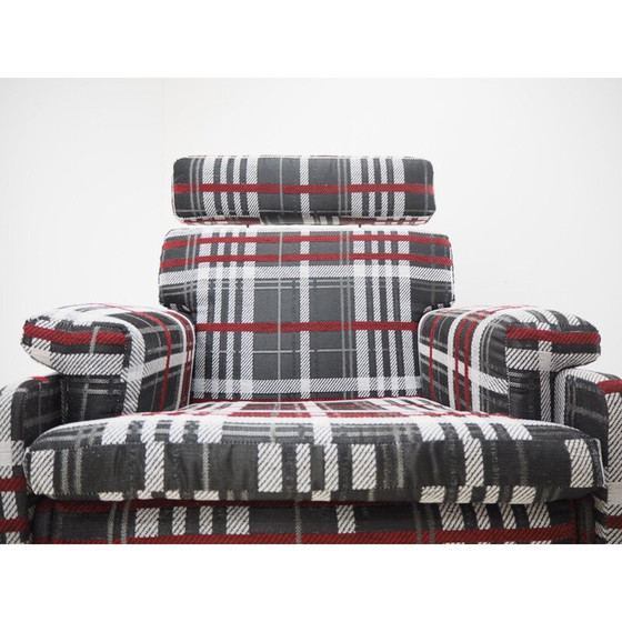 Image 1 of Vintage geruite fauteuil, Tsjecho-Slowakije 1960