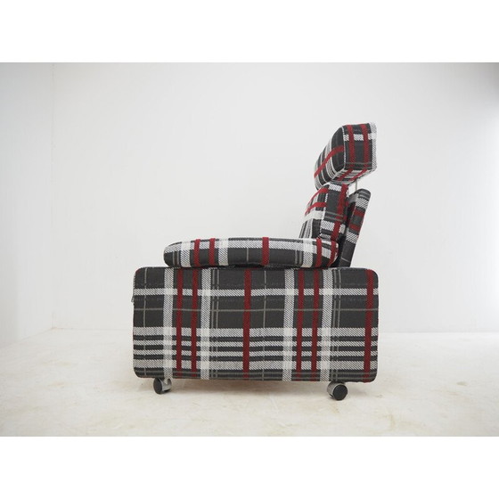 Image 1 of Vintage geruite fauteuil, Tsjecho-Slowakije 1960