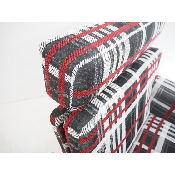 Image 1 of Vintage geruite fauteuil, Tsjecho-Slowakije 1960