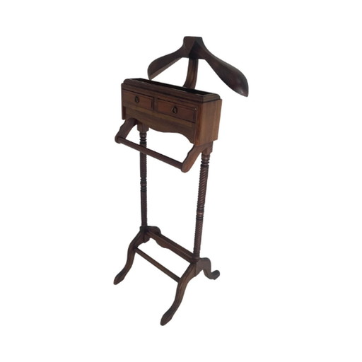 Dressboy / Valet Stand - Made in England - Twee laden en elegant gevormd houten frame