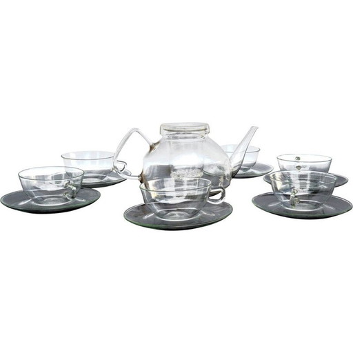 Vintage koffieservies door Wilhelm Wagenfeld voor Jena Glas, Duitsland 1970