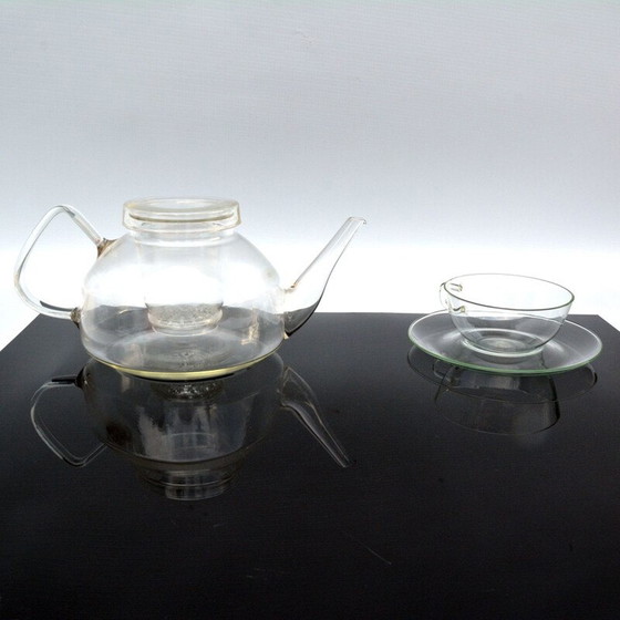 Image 1 of Vintage koffieservies door Wilhelm Wagenfeld voor Jena Glas, Duitsland 1970