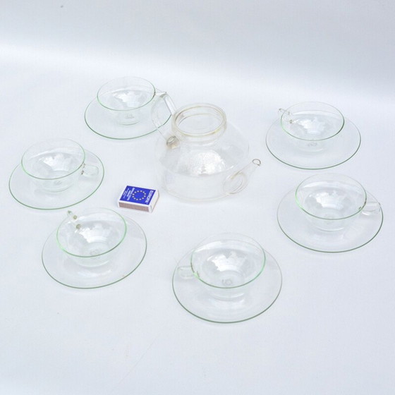 Image 1 of Vintage koffieservies door Wilhelm Wagenfeld voor Jena Glas, Duitsland 1970