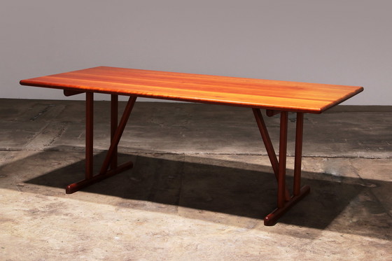 Image 1 of Hansen Sorensen Eetkamertafel met 6 stoelen,1970 Denemarken