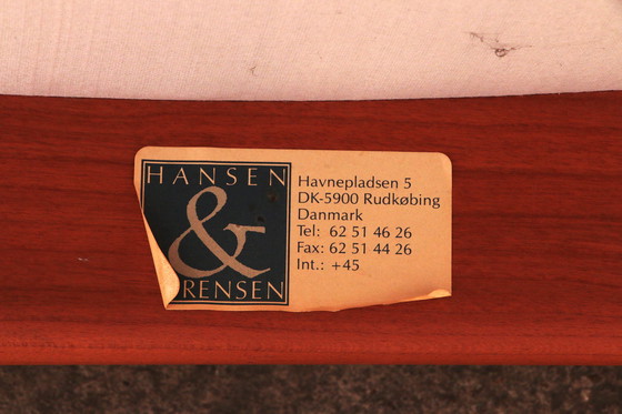 Image 1 of Hansen Sorensen Eetkamertafel met 6 stoelen,1970 Denemarken