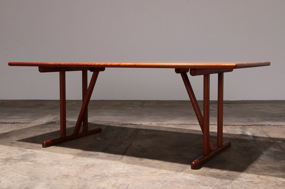 Image 1 of Hansen Sorensen Eetkamertafel met 6 stoelen,1970 Denemarken