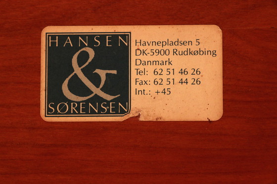 Image 1 of Hansen Sorensen Eetkamertafel met 6 stoelen,1970 Denemarken