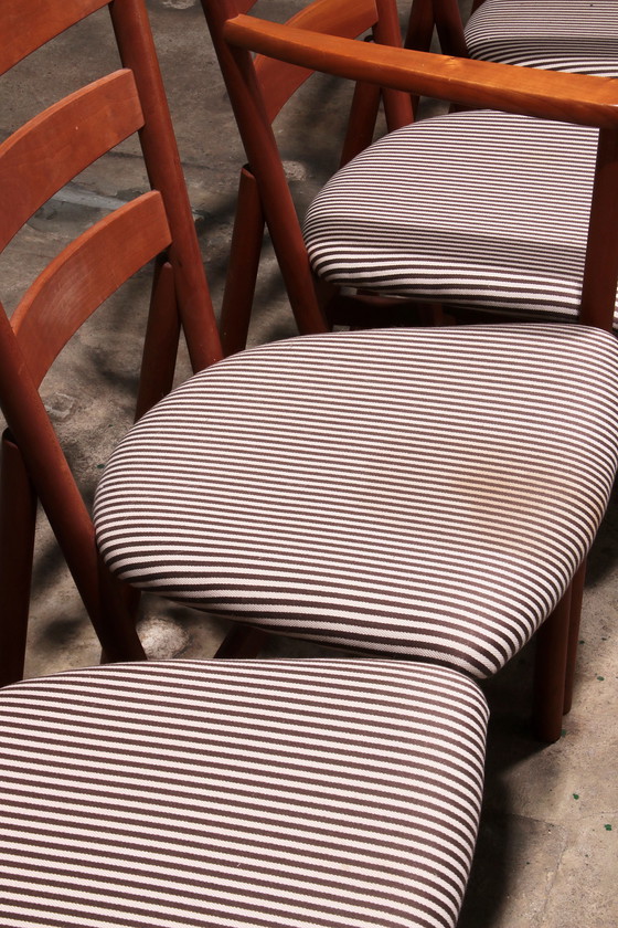 Image 1 of Hansen Sorensen Eetkamertafel met 6 stoelen,1970 Denemarken