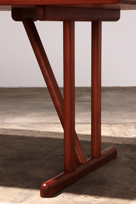 Image 1 of Hansen Sorensen Eetkamertafel met 6 stoelen,1970 Denemarken