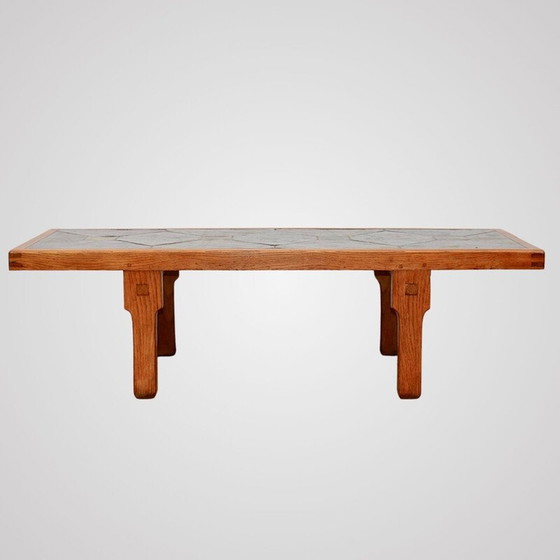 Image 1 of Vintage massief eiken salontafel, Frankrijk 1960