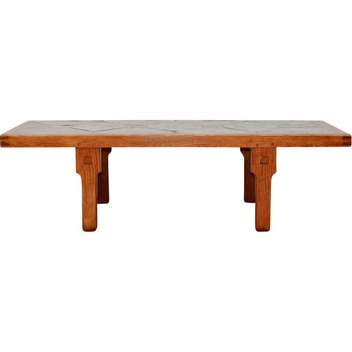 Vintage massief eiken salontafel, Frankrijk 1960