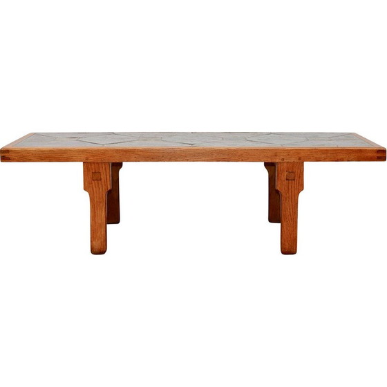 Image 1 of Vintage massief eiken salontafel, Frankrijk 1960