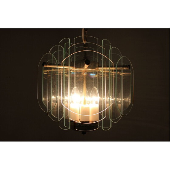 Image 1 of Vintage glazen hanglamp van Jablonecké Sklárny, Tsjechië 1980