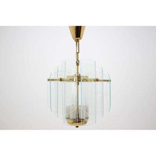 Vintage glazen hanglamp van Jablonecké Sklárny, Tsjechië 1980