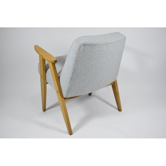 Image 1 of Vintage Klassiek gepolijste vintage fauteuil, J. Chierowski, blauw eiken jaren 1960