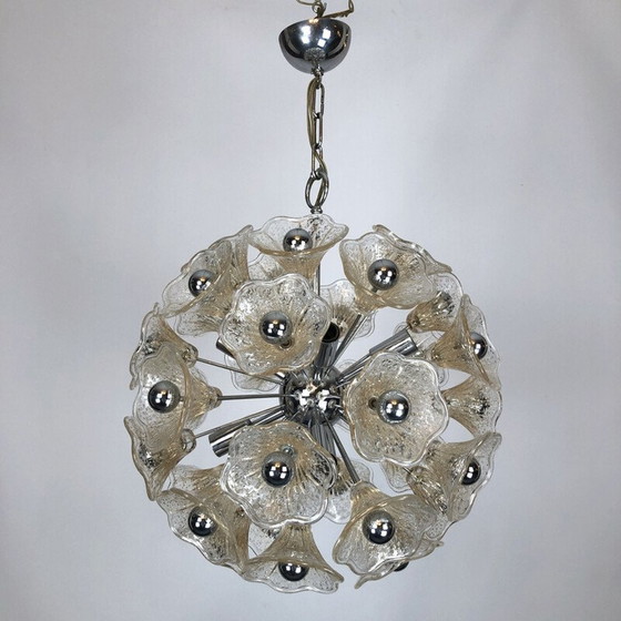 Image 1 of Vintage hanger glas sputnik 35 bloemen van Veninisputnik 1970