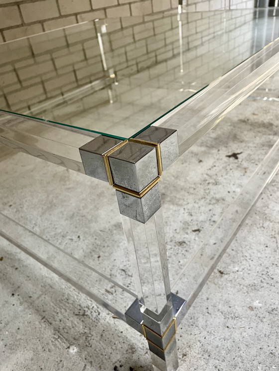 Image 1 of Perspex Salontafel Met Bijpassende Bijzettafel.