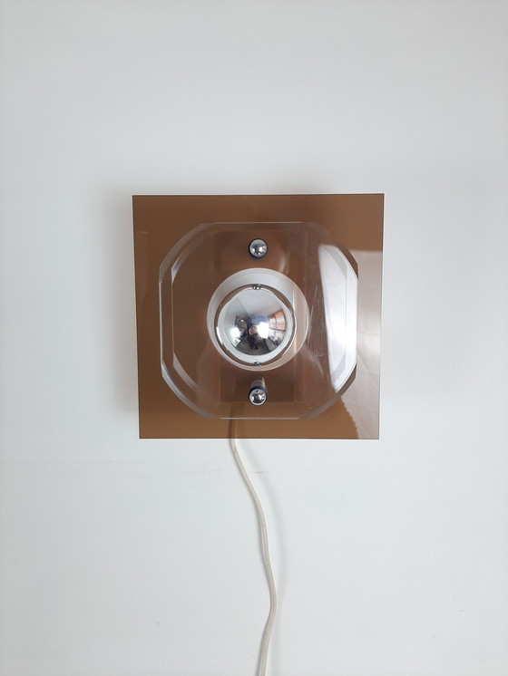 Image 1 of Jaren 70 Wandlamp Herda, Plexiglas, Vintage Lampje 