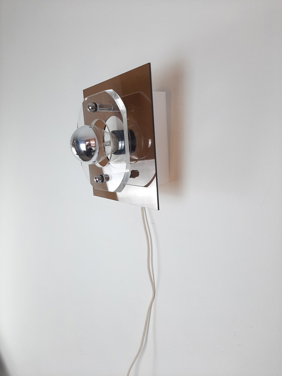 Image 1 of Jaren 70 Wandlamp Herda, Plexiglas, Vintage Lampje 