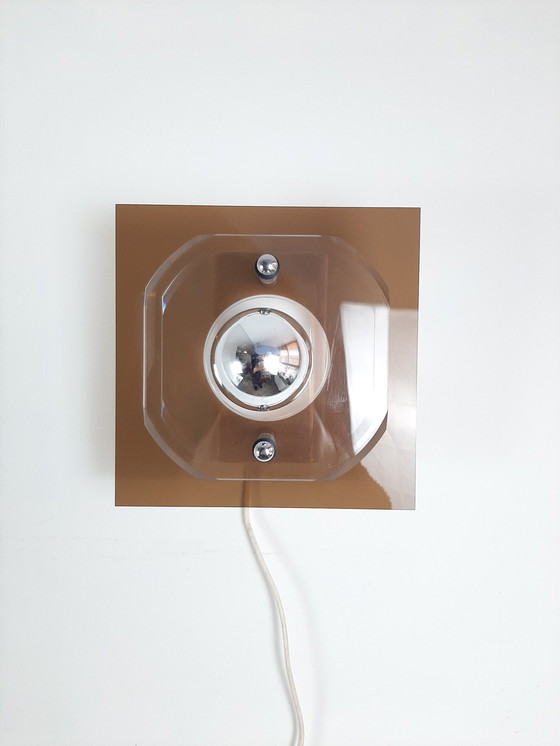 Image 1 of Jaren 70 Wandlamp Herda, Plexiglas, Vintage Lampje 