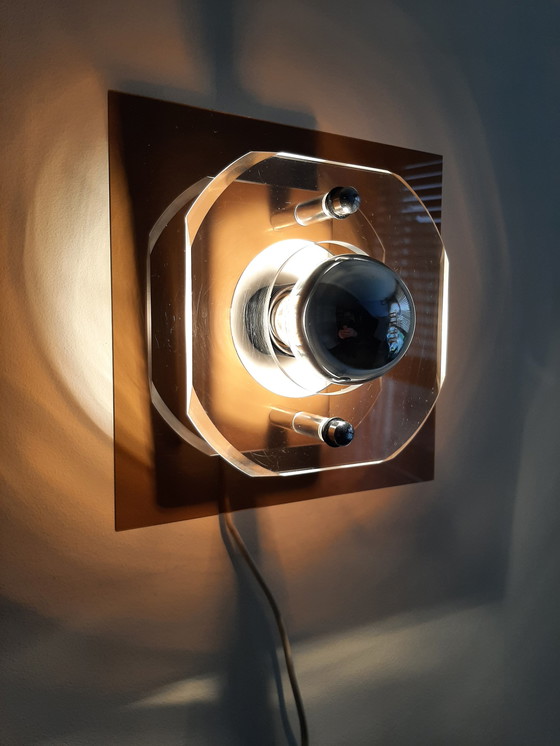 Image 1 of Jaren 70 Wandlamp Herda, Plexiglas, Vintage Lampje 