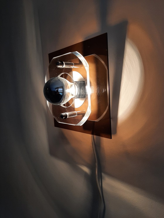 Image 1 of Jaren 70 Wandlamp Herda, Plexiglas, Vintage Lampje 