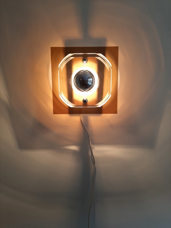 Image 1 of Jaren 70 Wandlamp Herda, Plexiglas, Vintage Lampje 