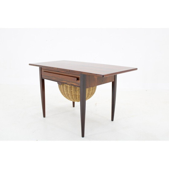 Image 1 of Vintage opvouwbare naaitafel door Johannes Andersen Palisander voor Silkeborg, Denemarken 1960