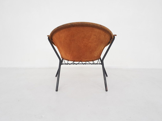 Image 1 of Hans Olsen suede 'Balloon' stoel voor Lea design, Denemarken 1950's