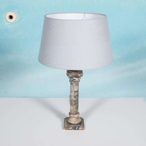 Regency natuurstenen tafellamp, empire marble table lamp