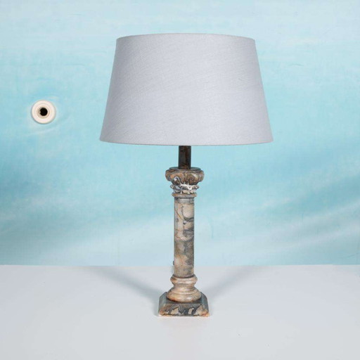 Regency natuurstenen tafellamp, empire marble table lamp