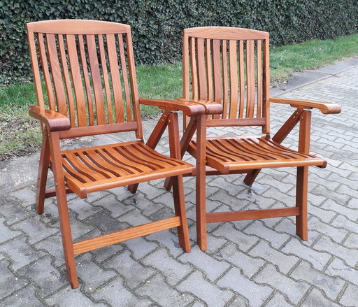 2 Teak & Garden Teak Folding Chairs