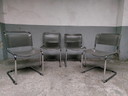4x vintage buisframe sledestoelen