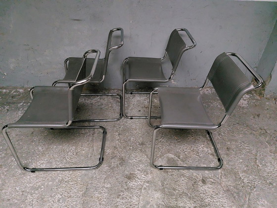 Image 1 of 4x vintage buisframe sledestoelen