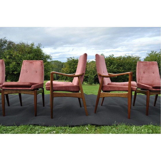 Image 1 of Set vintage 4 stoelen en 2 fauteuils van David Walker voor Dalescraft meubilair