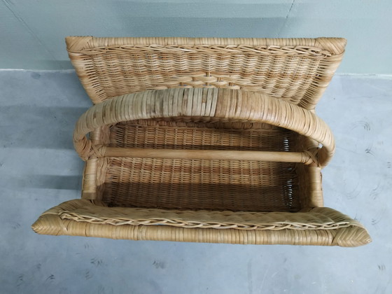 Image 1 of Vintage Riet/Rotan/Wicker Magazine Tijdschiften Houder